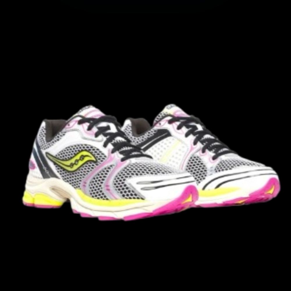 Saucony ProGrid Triumph 4 Running Womens Size 7/Mens 5.5 White Pink Yellow Black